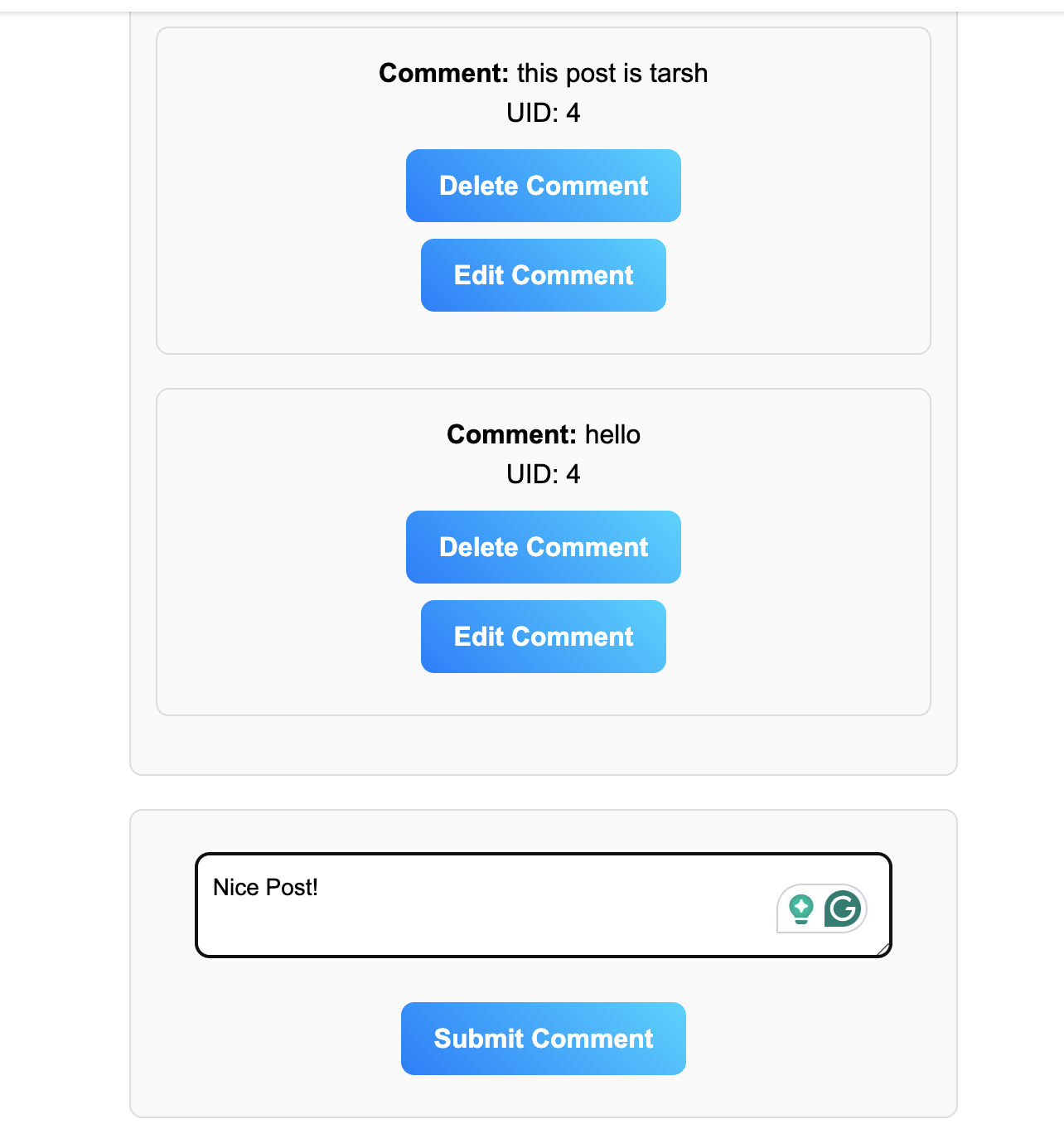 POST API Endpoint Screenshot